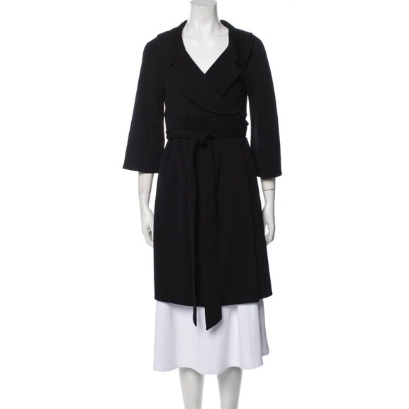 Diane von Furstenberg Jackets & Blazers - Diane von Furstenberg Dress Womens 10 Black 100% Wool Wrap Mini Office Mob Wife
